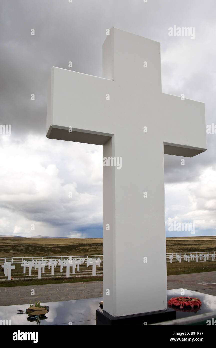 Argentinean War Cemetery, Falklands War 1982, Falkland Islands Stock Photo