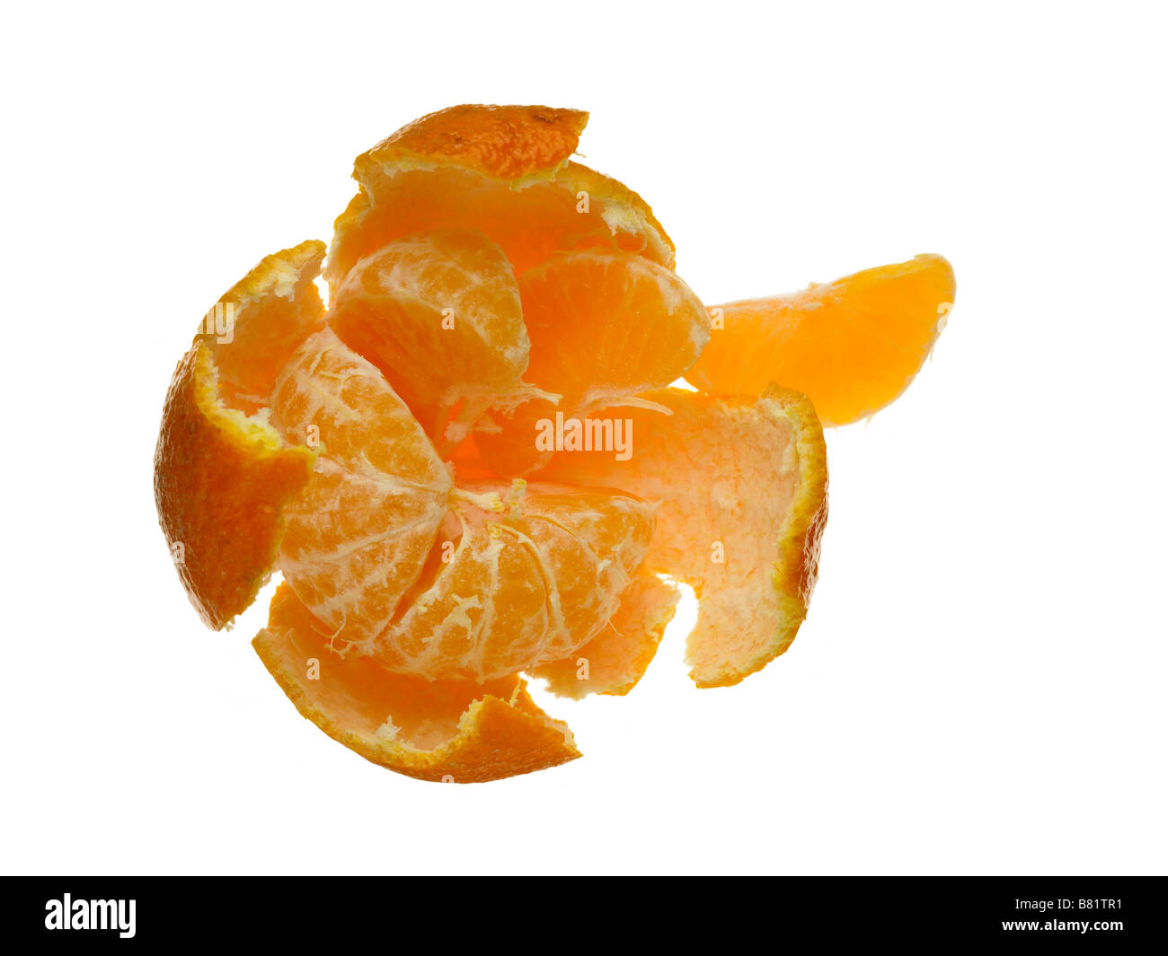 clementine, part peeled Stock Photo