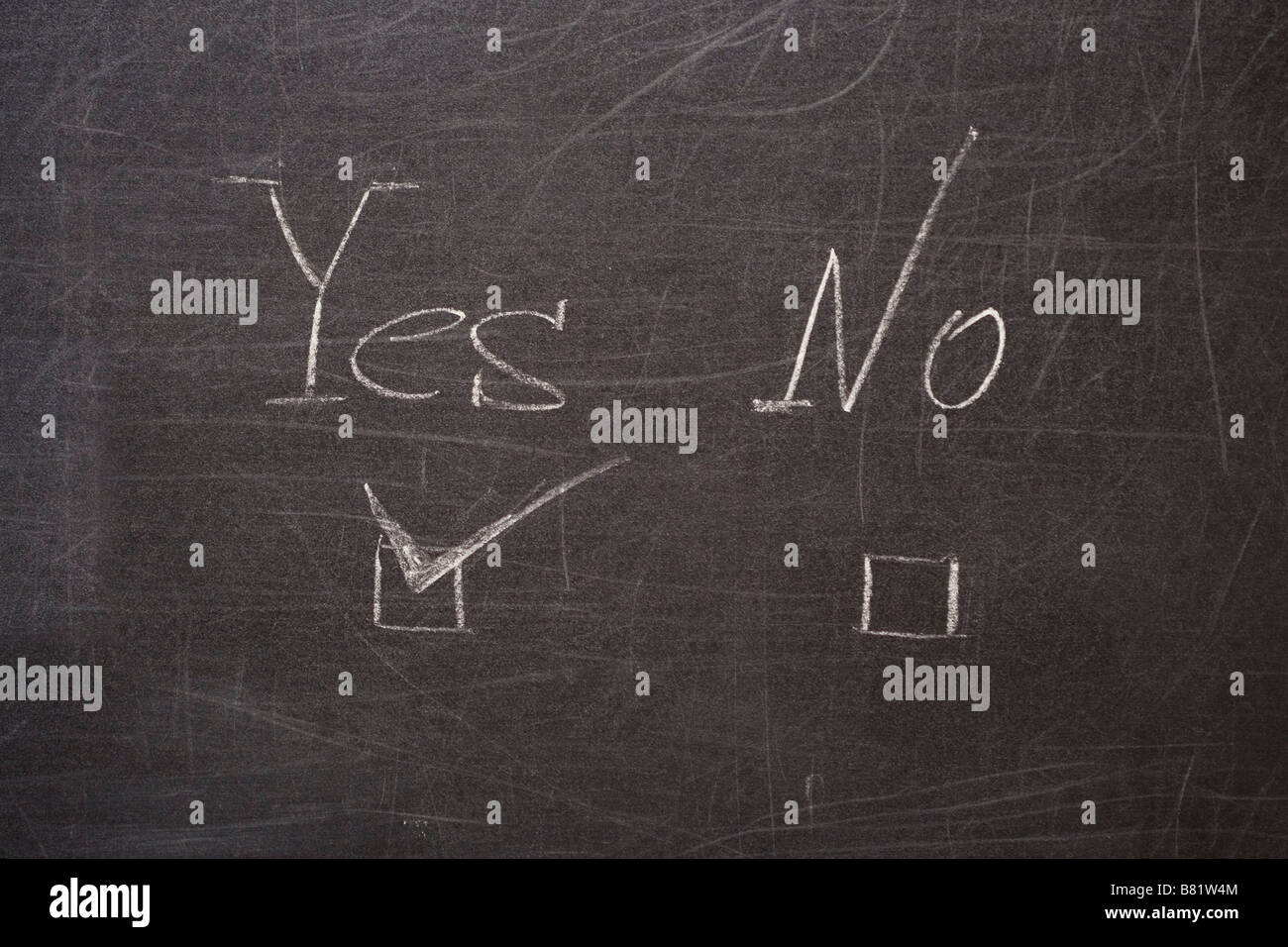 Yes Or No Question Written On School Board Stock Photo 22169300 Alamy