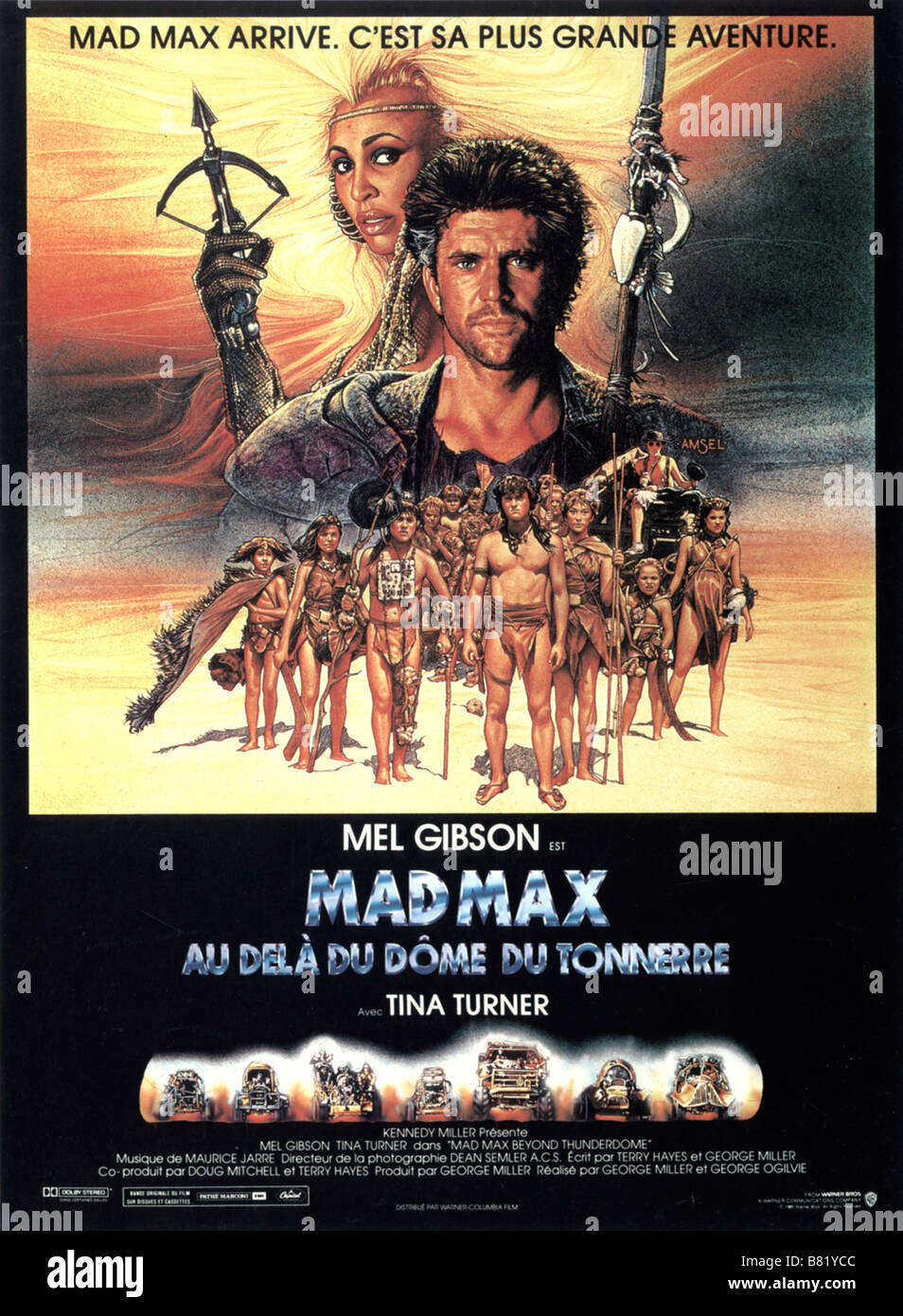 Mad Max Beyond Thunderdome  Year: 1985 - Australia / USA Mel Gibson, Tina Turner  Director: George Miller George Ogilvie Movie poster (Fr) Stock Photo