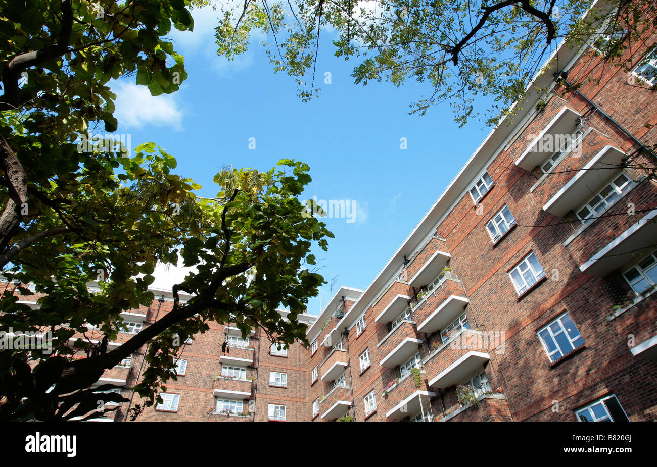 General view of the garden on a London housing estate Stock Photo - Alamy