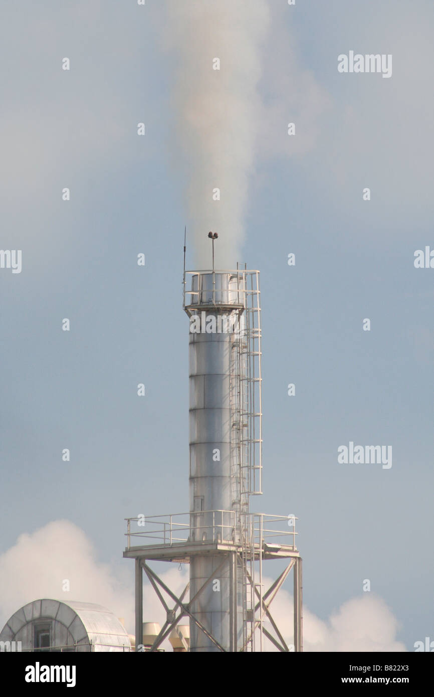 Aerial industrial chimney pollution Stock Photo Alamy