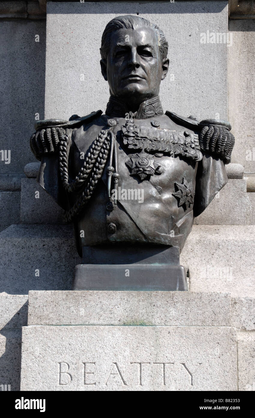 Bronze bust of Admiral of the Fleet David Beatty, 1st Earl Beatty. Stock Photo