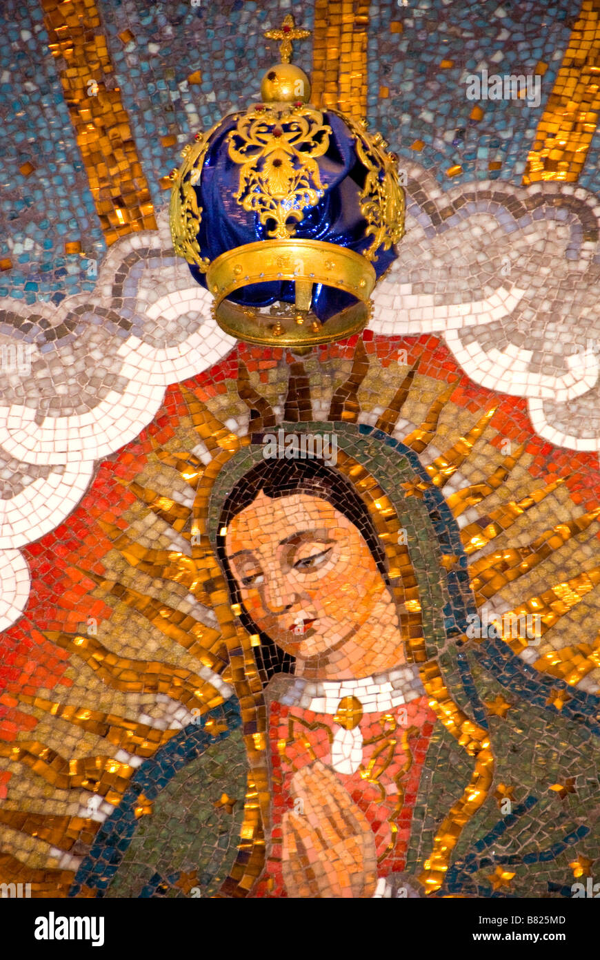 Our Lady of Guadalupe Church interior mural Houston Texas Stock Photo