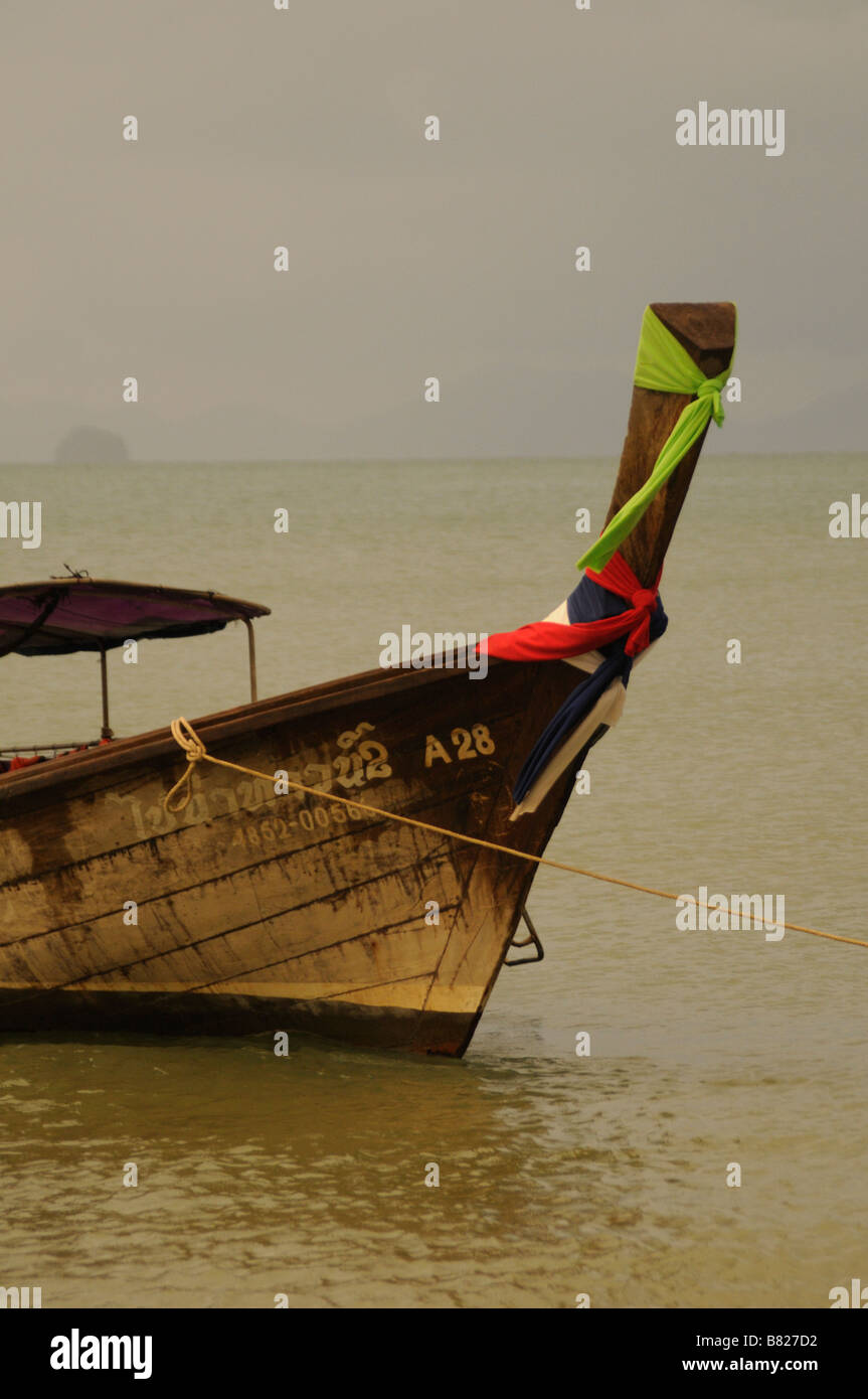 Longtail Boat at Ao Nang in Thailand Stock Photo