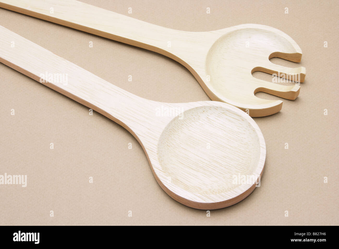 Wooden Salad Spoons Stock Photo Alamy