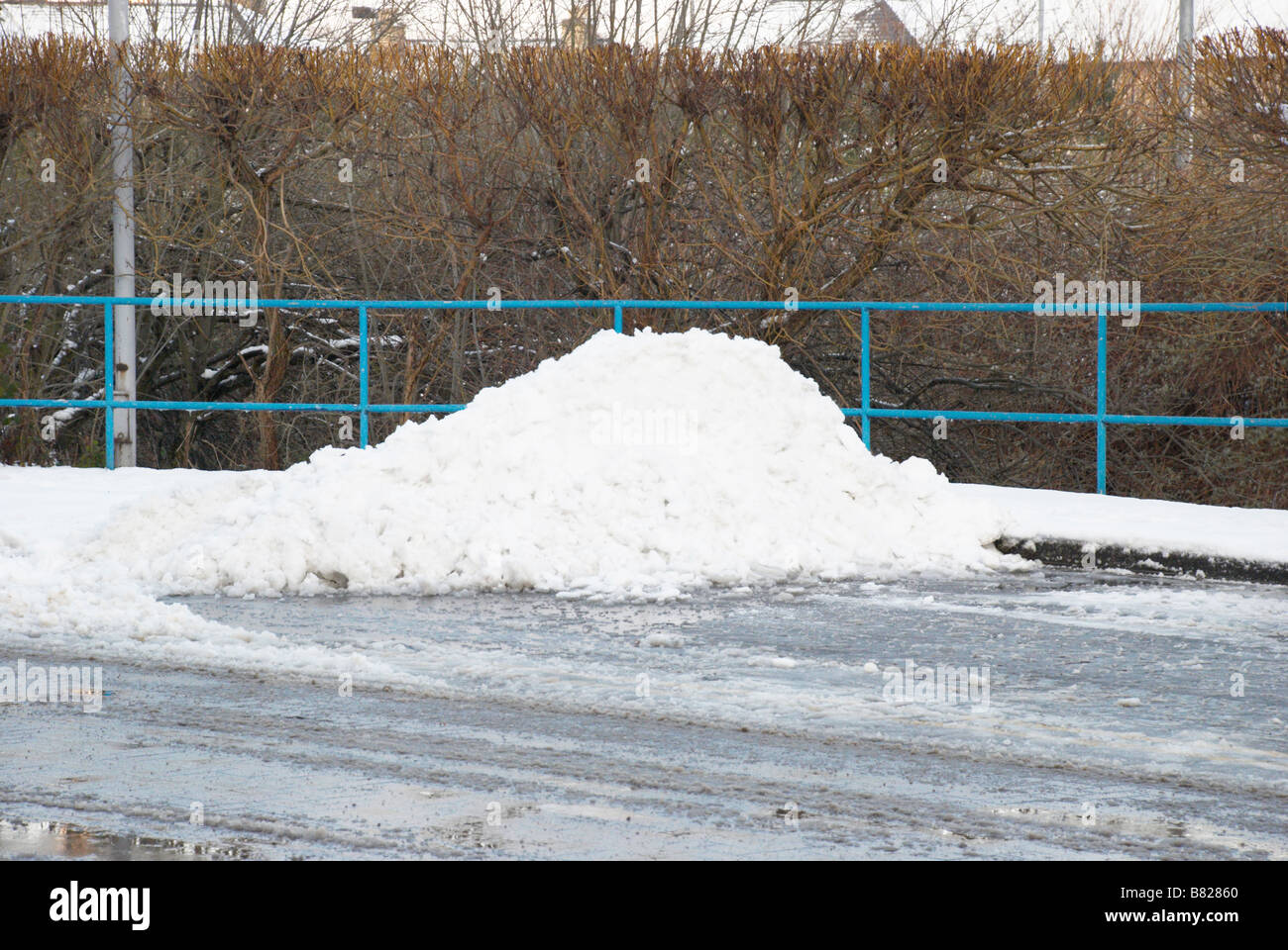 A pile of cleared snow Stock Photo Alamy
