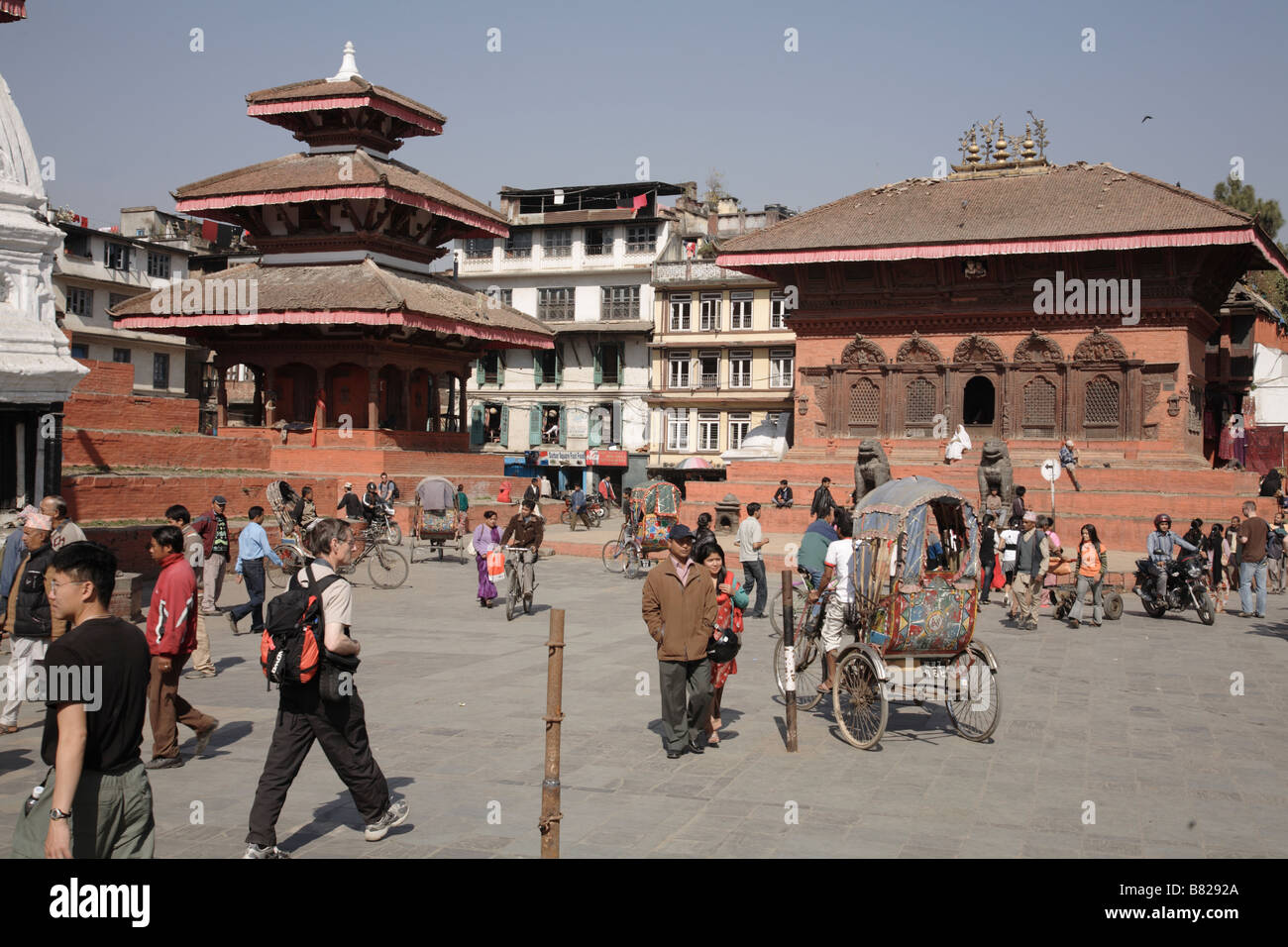 Narayan temple and Shiva-Parbati temple Durbar Square Kathmandu Stock Photo