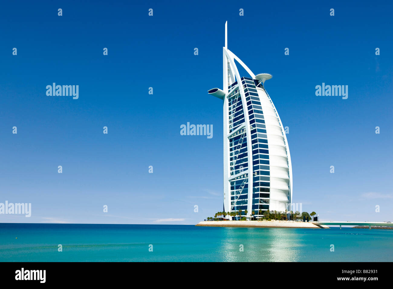 Burj al arab hotel at Jumeirah Dubai Stock Photo