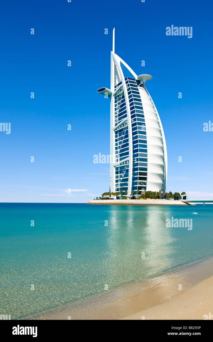 Burj al Arab hotel at Jumeirah Dubai Stock Photo