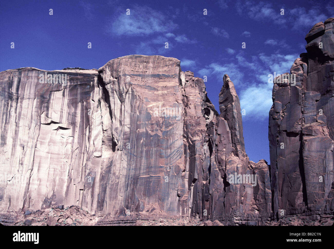 Rock Spire Wall Monument Valley Utah United States Stock Photo