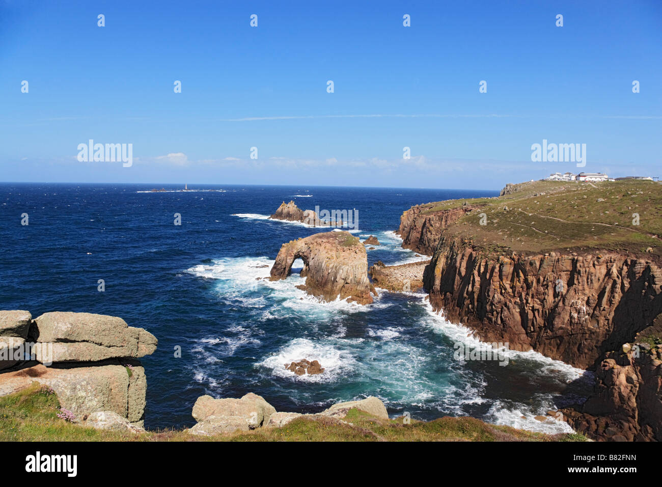 Land s End Penwith Penisnula Cornwall England United Kingdom Stock Photo