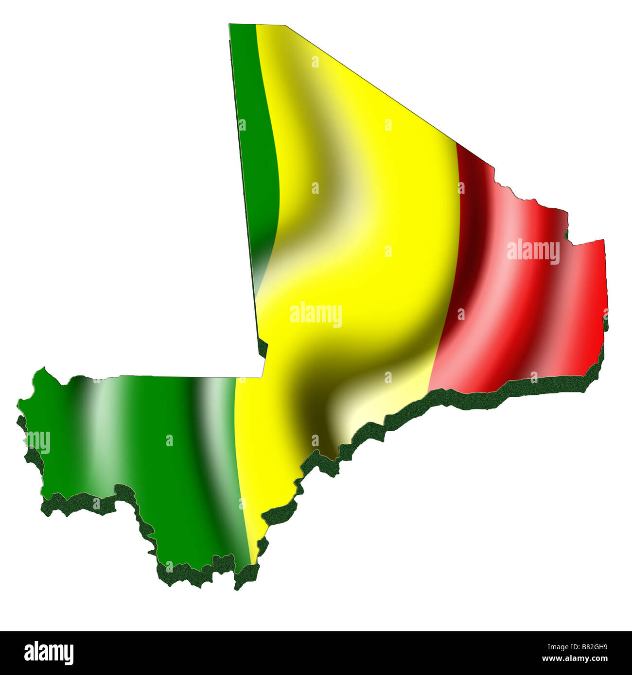 Outline map and flag of Mali Stock Photo - Alamy