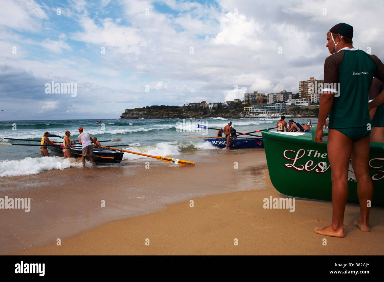 Surfboat Competition on Bondi Beach 2007 Stock Photo