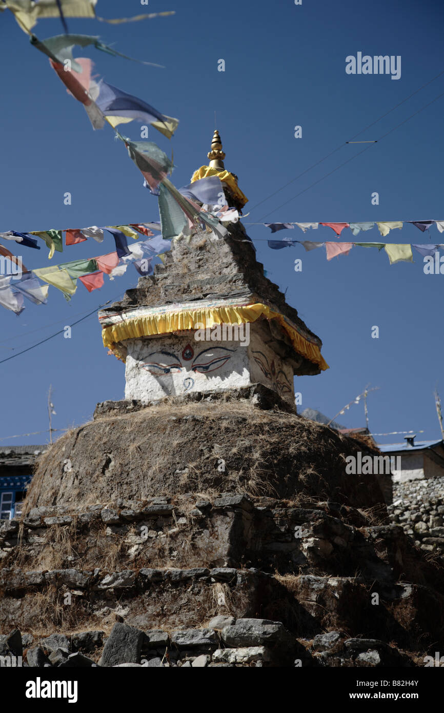 Pagoda in Thame area Nepal Stock Photo