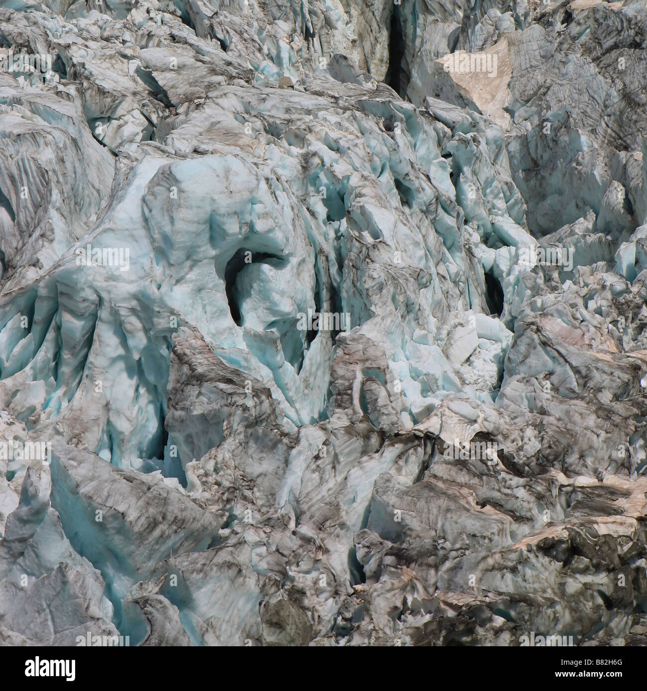 Crevasses of the Argentiere glacier, Chamonix Stock Photo
