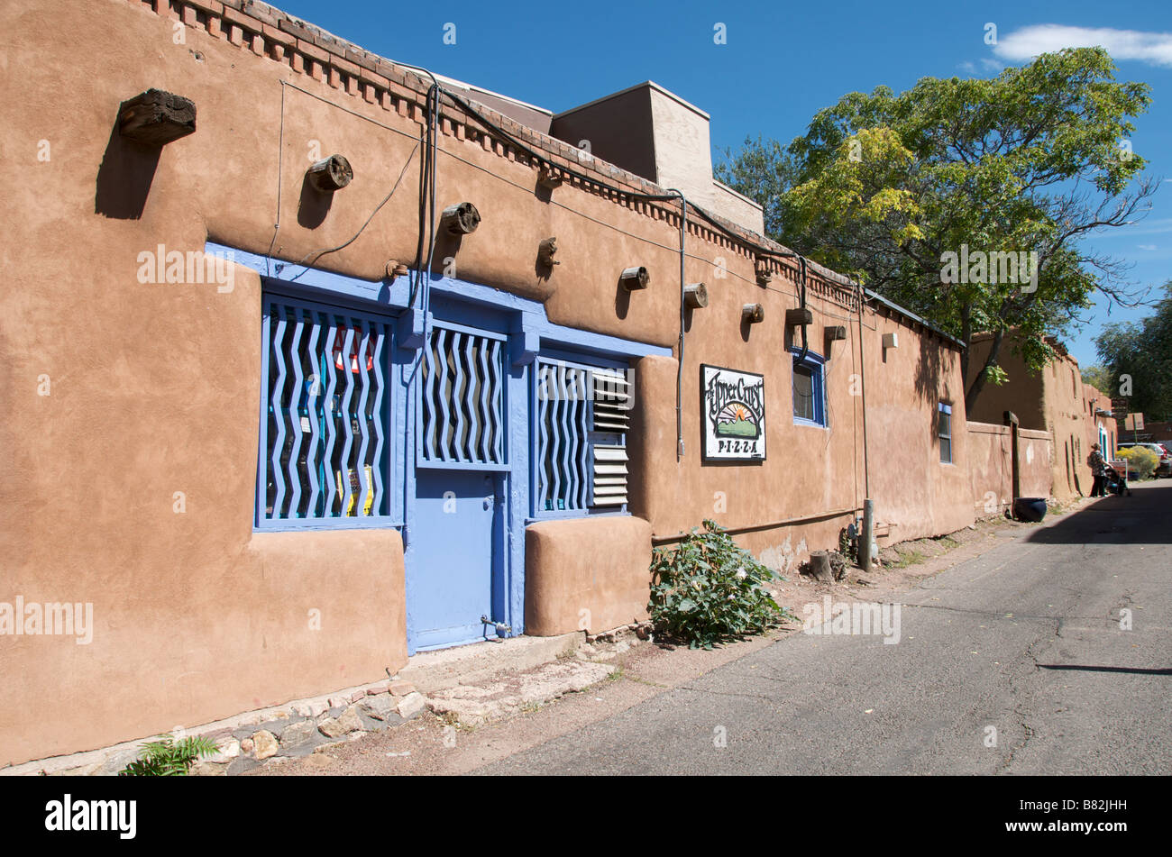 Typical adobe architecture shop front Santa Fe New Mexico USA Stock Photo