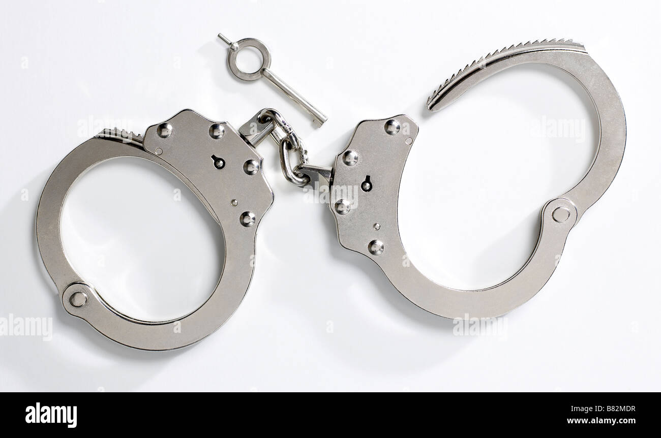 Handcuffs handcuffs manacles shackles irons restraints cuffs bracelets Stock Photo