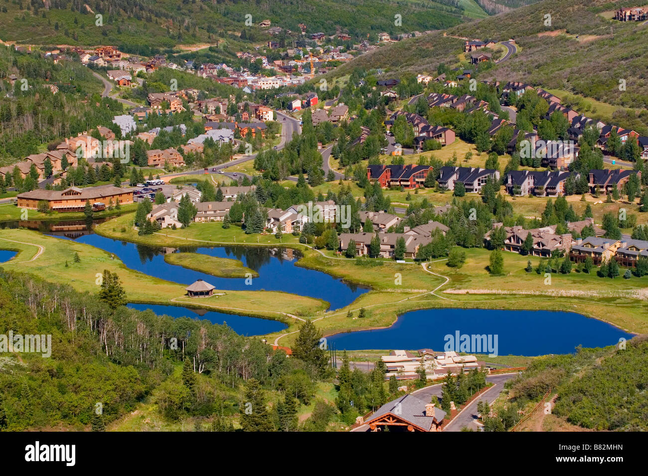 Aerial view of the Silver Creek area of Deer Valley an upscale resort