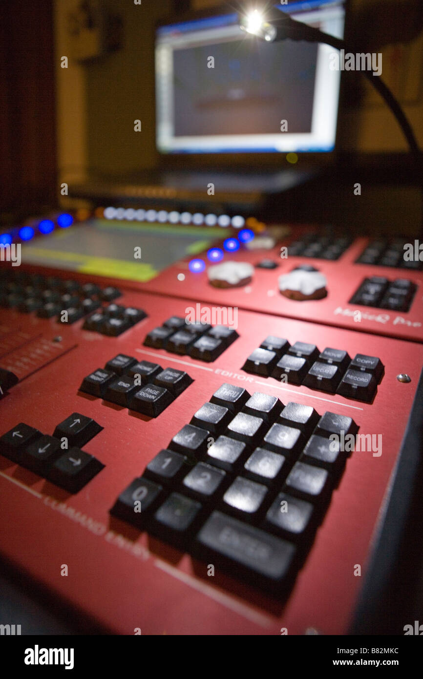 lighting console for concert lighting design, lighting designer studio Stock Photo