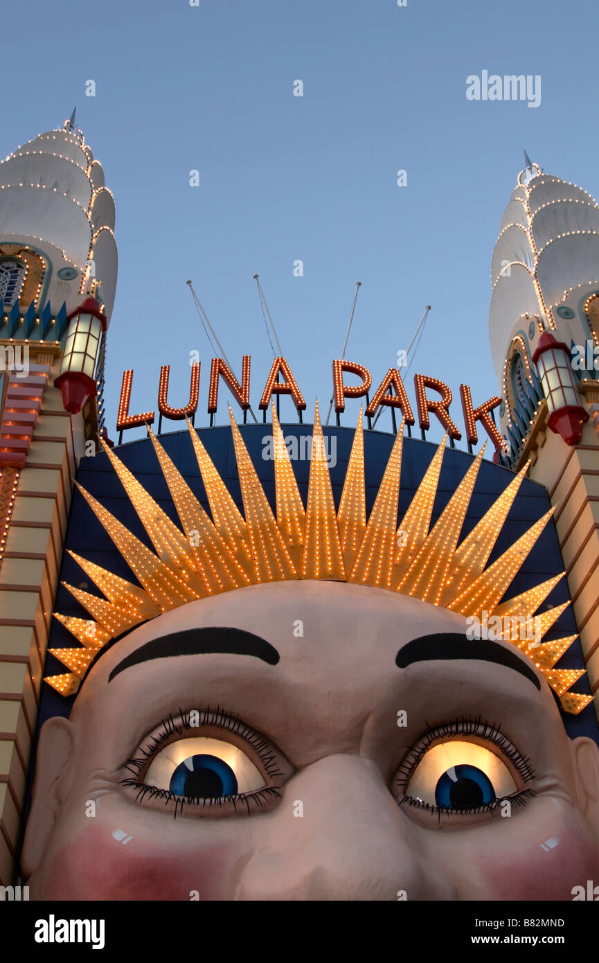 Luna Park entrance in North Sydney Stock Photo