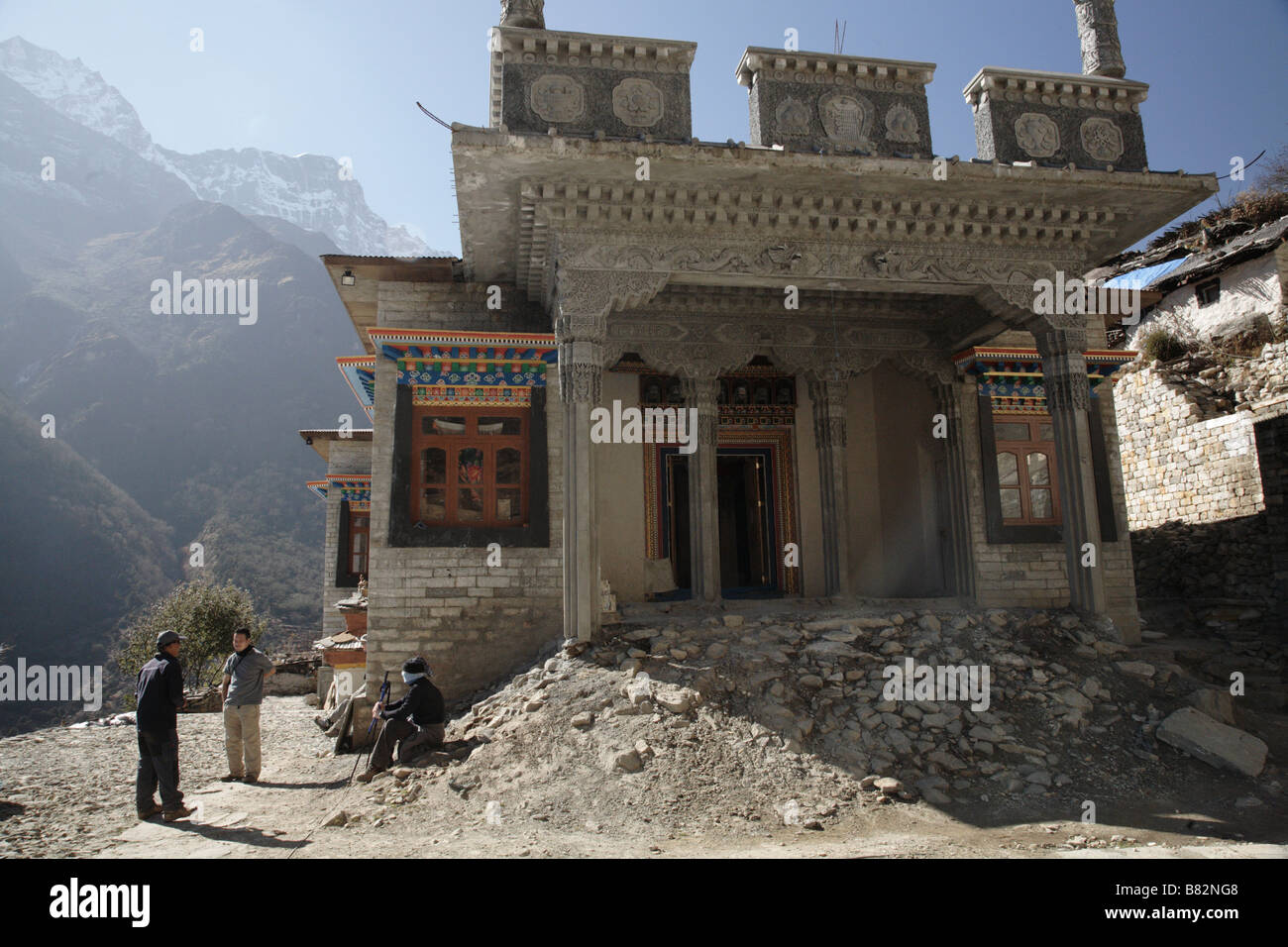 Temple for nuns in Thame Nepal Stock Photo