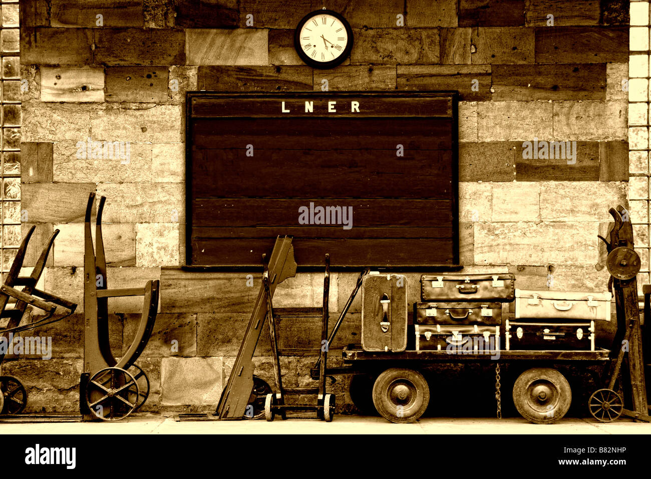 Baggage carts at the London and North Eastern Railway, North Yorkshire
