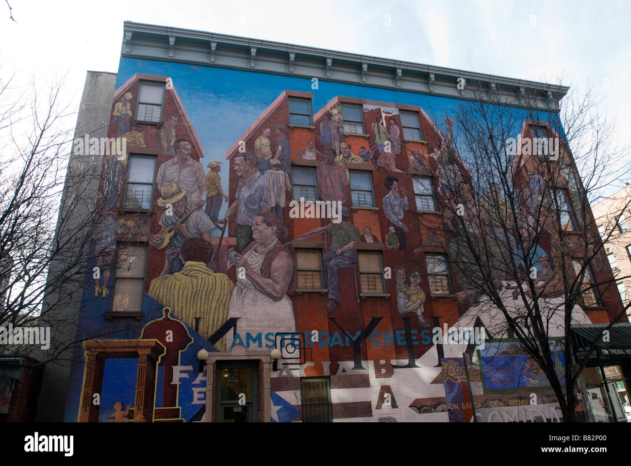 The Spirit of East Harlem mural in El Barrio on Lexiington Avenue Stock