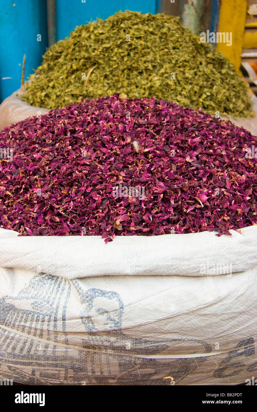 Spices on sale Bazaar Bikaner Rajasthan India Stock Photo