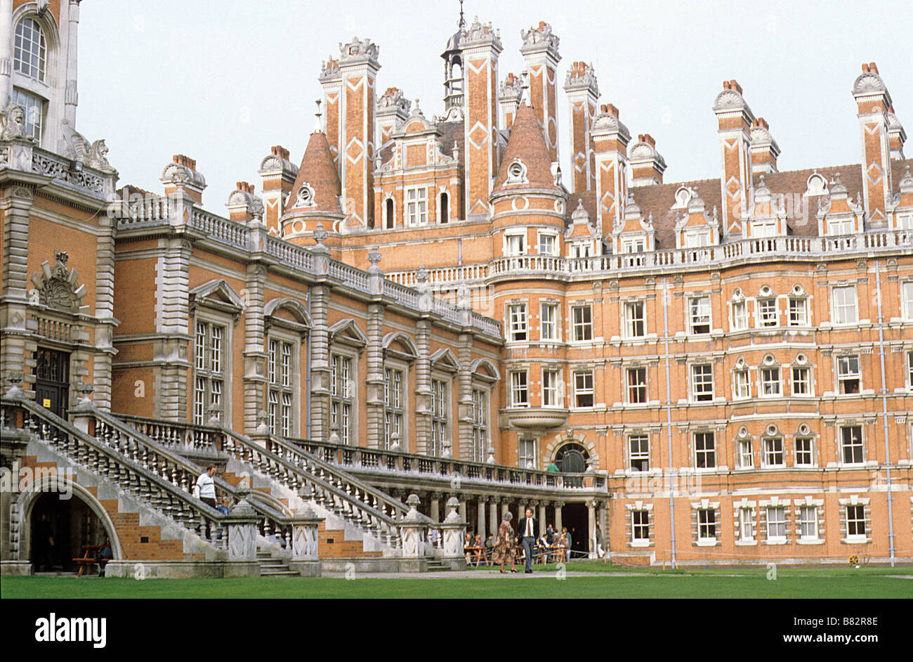 Royal holloway college egham surrey view across one of the two