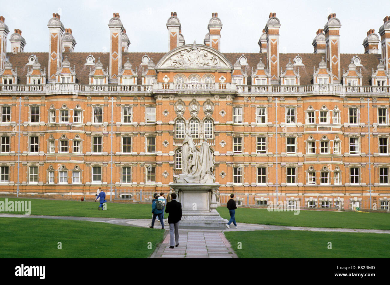 Royal holloway college egham surrey view across one of the two