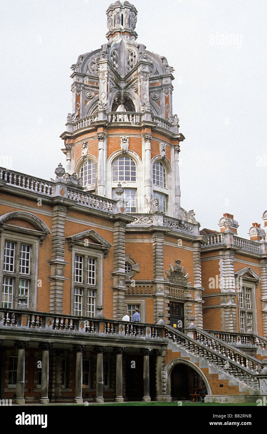 Royal holloway college egham surrey view across one of the two
