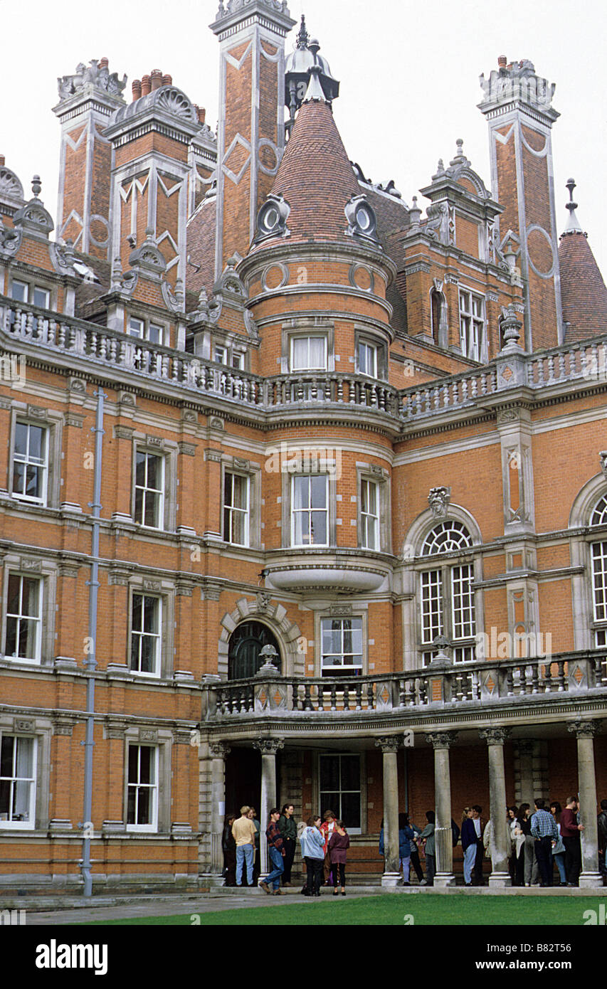 Royal Holloway College, Egham Surrey, view across one of the two interior courtyards. Stock Photo