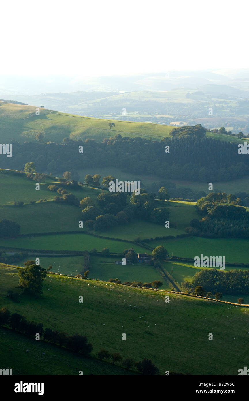 Rural view of mountain areas in Powys, Mid Wales, United Kingdom Europe. Stock Photo