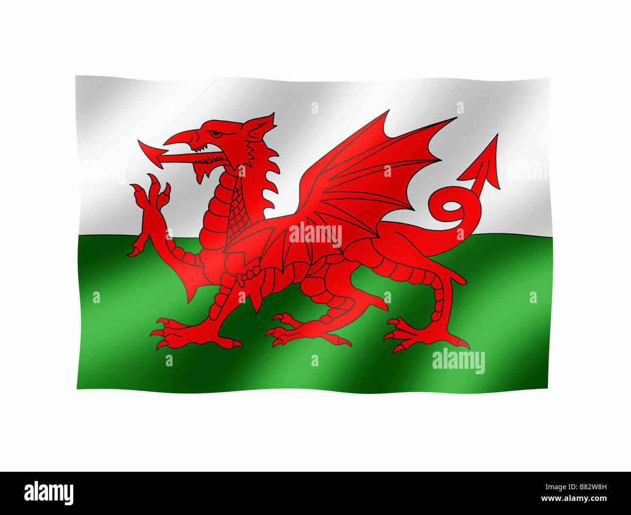 Wales Welsh Dragon Flag Waving Europe EU Stock Photo