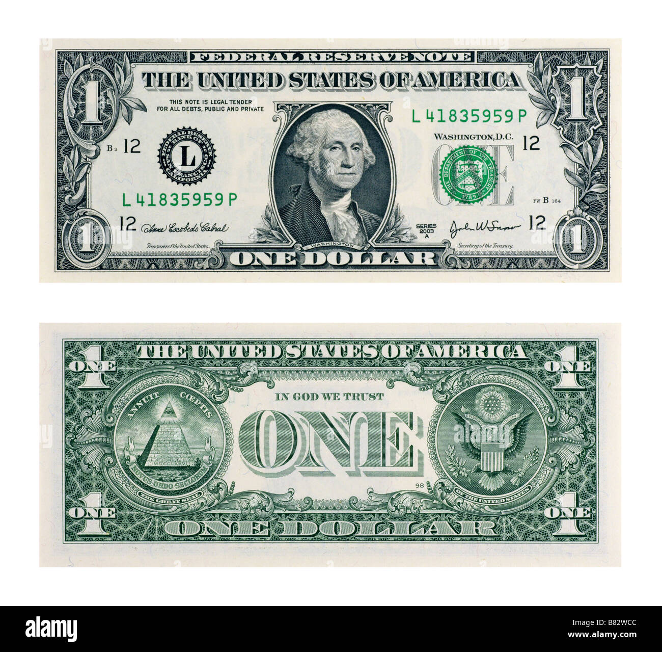 One dollar bill Stock Photo