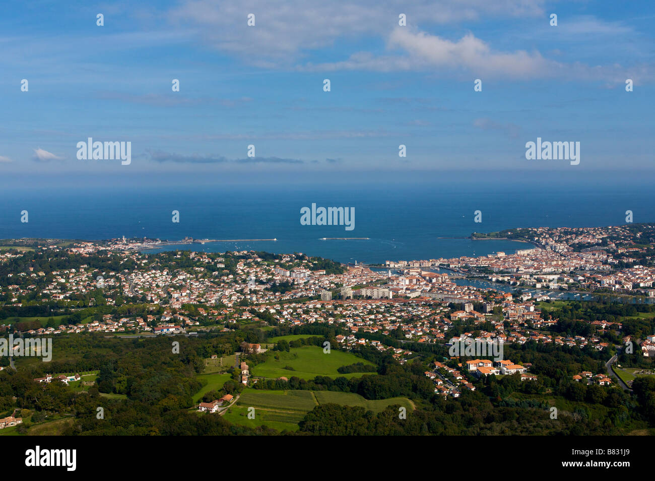 Aerial view of St Jean de Luz France Stock Photo Alamy