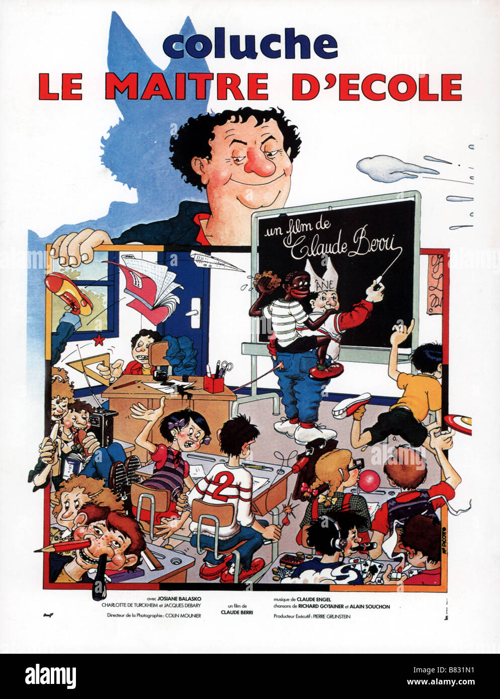 Le Maître d'école Year: 1981 - France Coluche  Director: Claude Berri Movie poster (Fr) Stock Photo