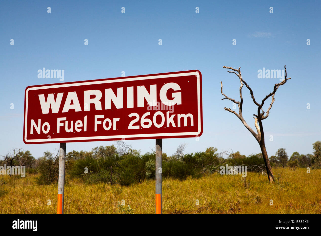 Warning sign near Barkly Homestead Northern Territory Australia Stock Photo