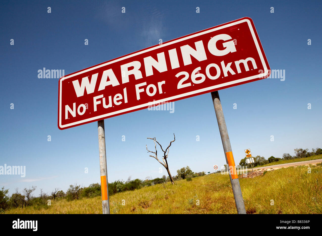 Warning sign near Barkly Homestead Northern Territory Australia Stock Photo
