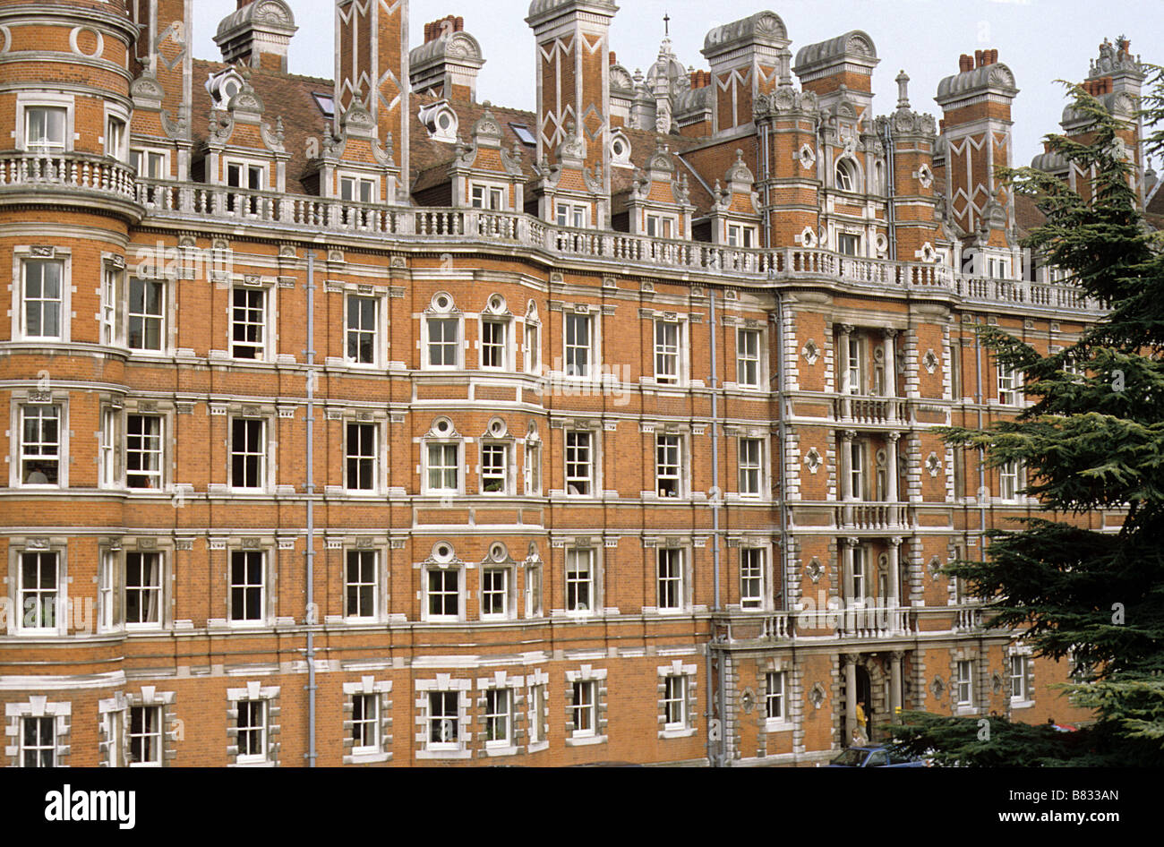 Royal holloway college egham surrey view of the exterior stock photo
