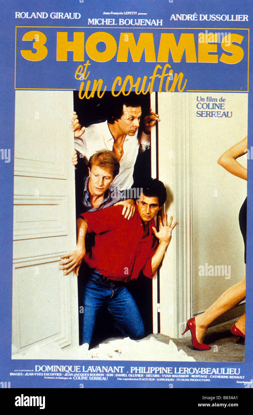 3 hommes et un couffin 3 hommes et un couffin  Year: 1985 - France Roland Giraud , Michel Boujenah , André Dussollier Affiche , Poster  Director: Coline Serreau Stock Photo