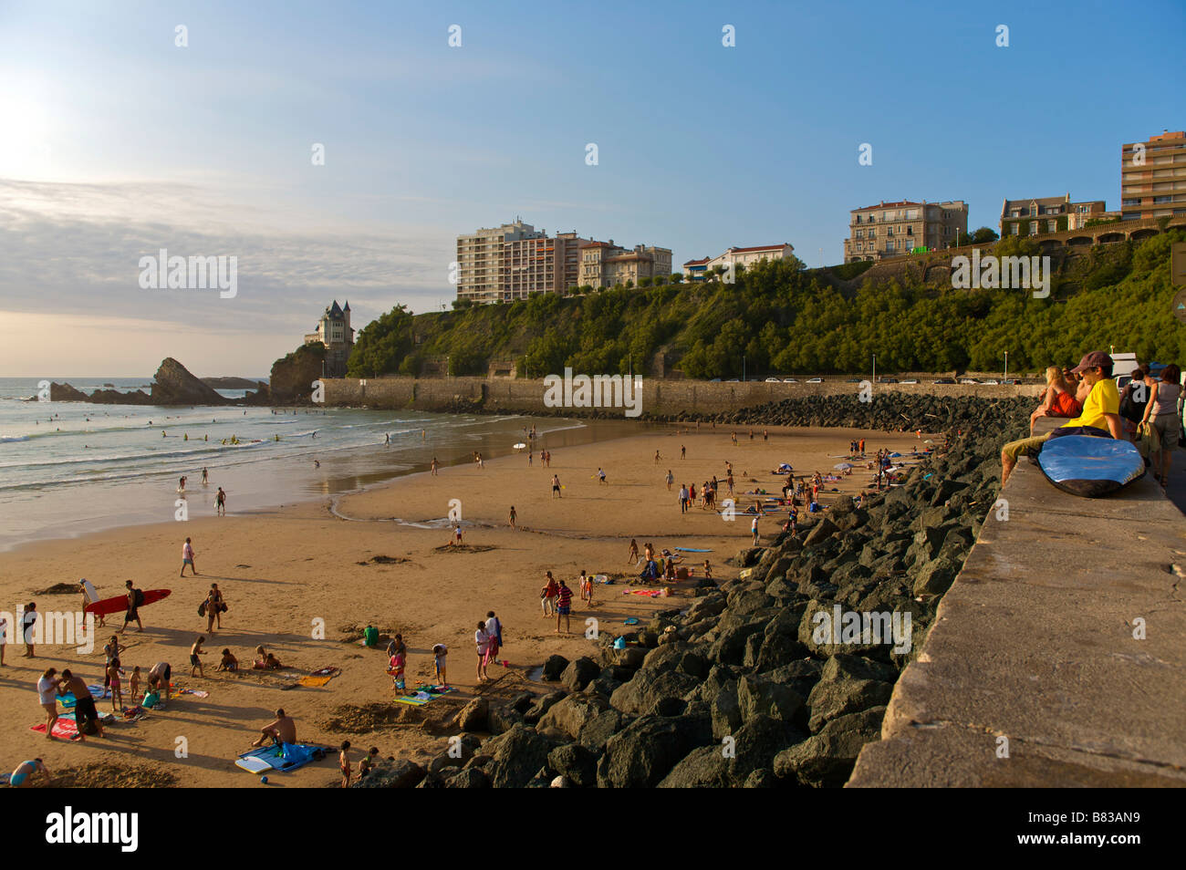 Basques beach in Biarritz france Stock Photo