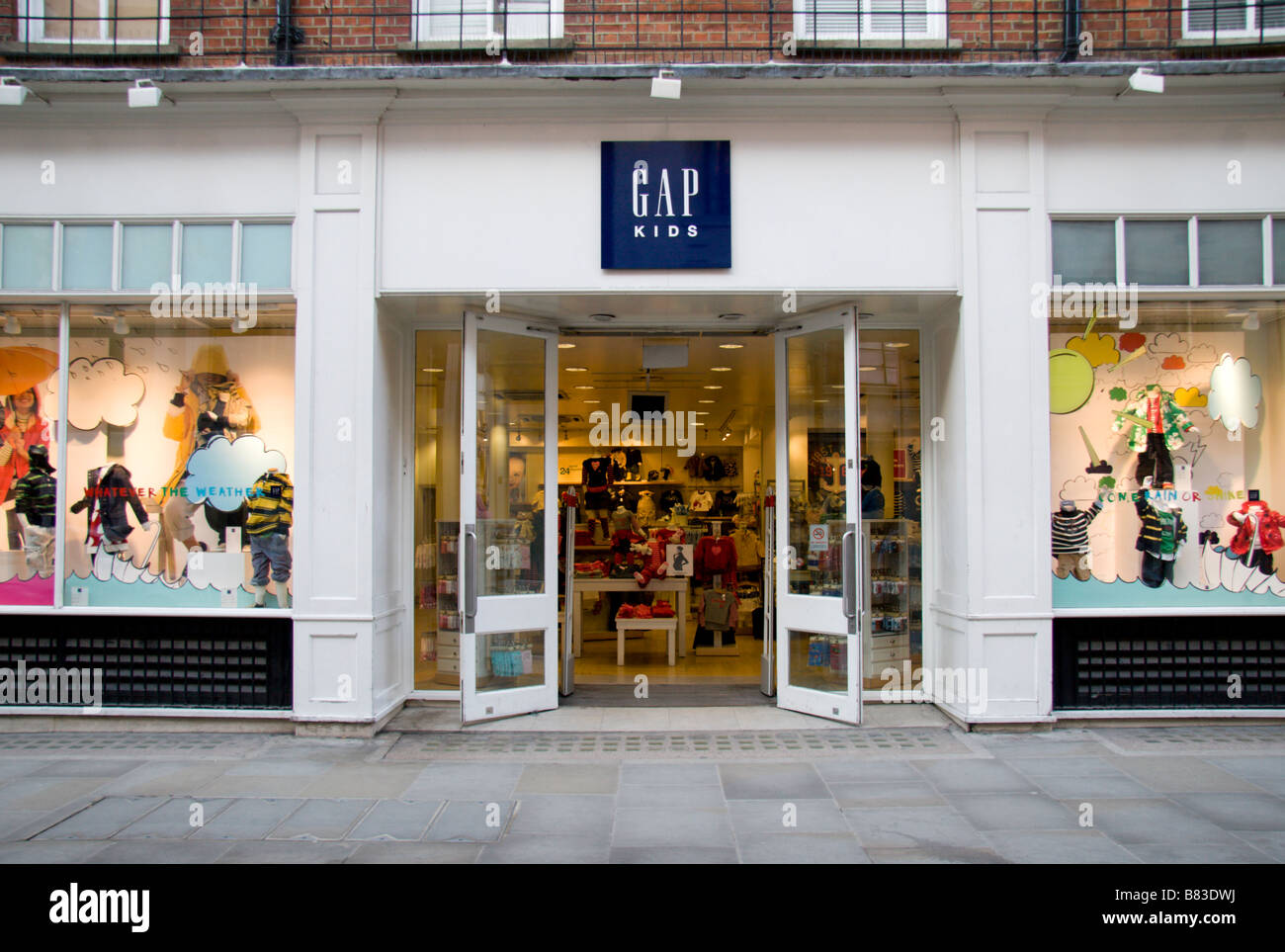 The shop entrance to the Baby Gap clothing shop in Covent Garden ...