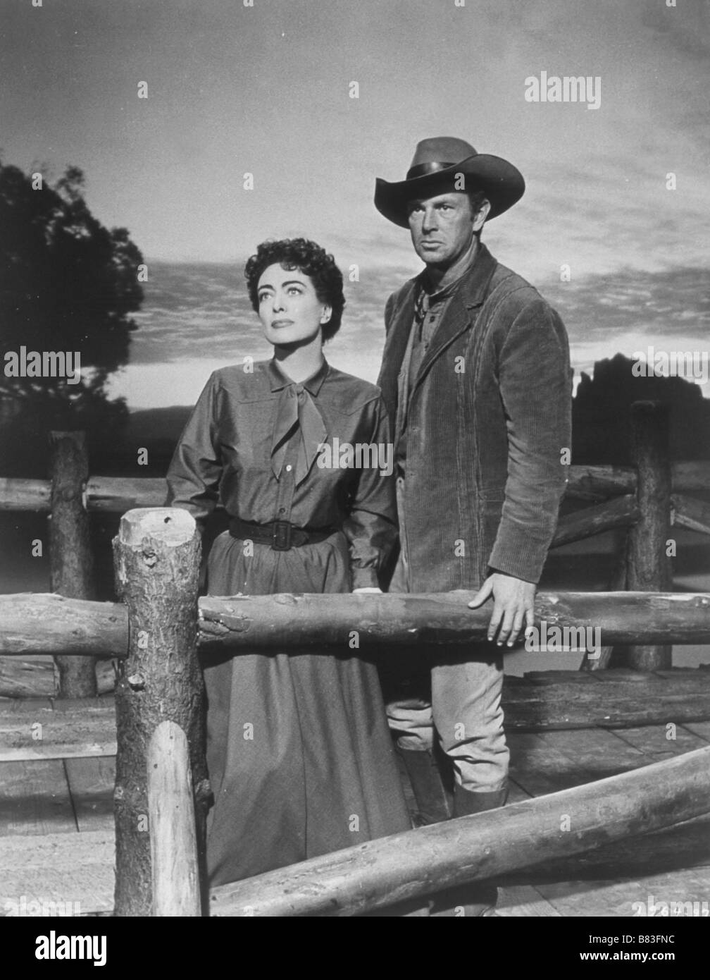 Johnny Guitar  Year: 1954 -  USA Director: Nicholas Ray Joan Crawford , Scott Brady Stock Photo