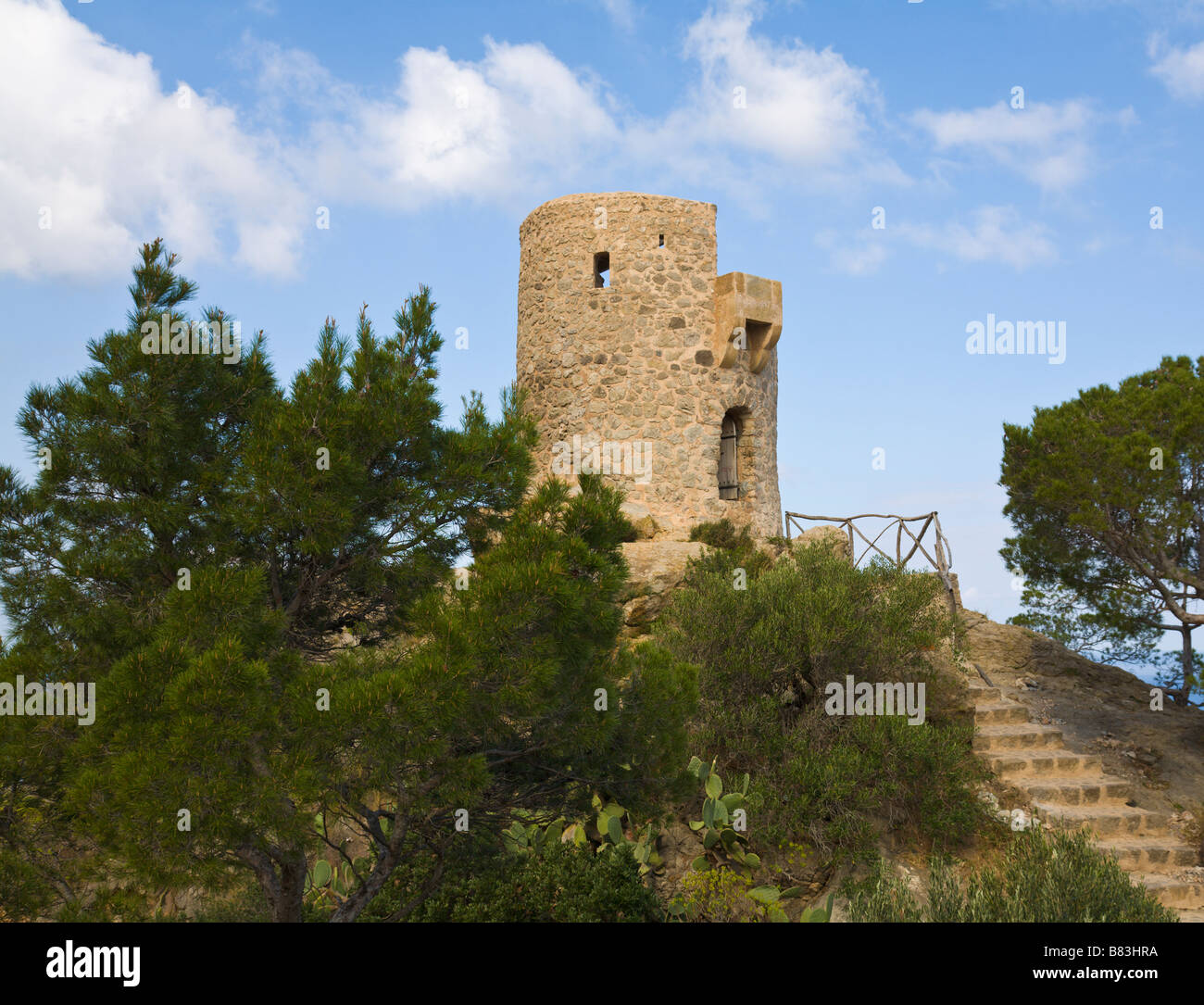 Coastal watchtower Estellencs, Mallorca, Spain Stock Photo