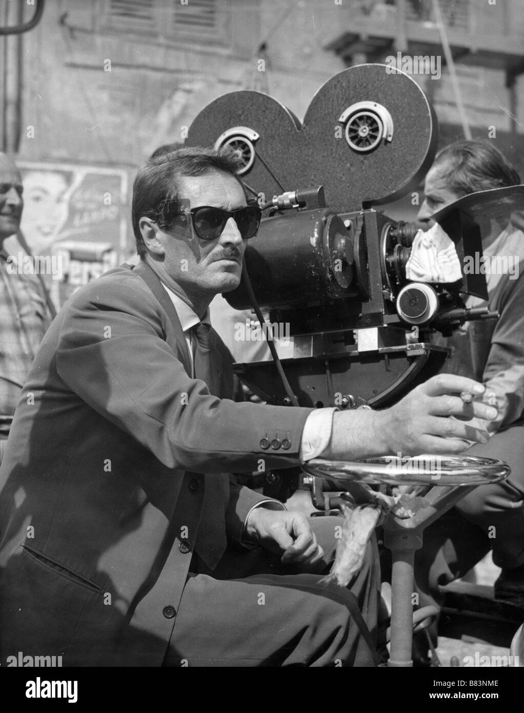 Pietro Germi Pietro Germi Pietro Germi on the set of Ferroviere, Il  Year: 1956 - Italy Tournage 'Le disque rouge' ou 'Le cheminot' Stock Photo