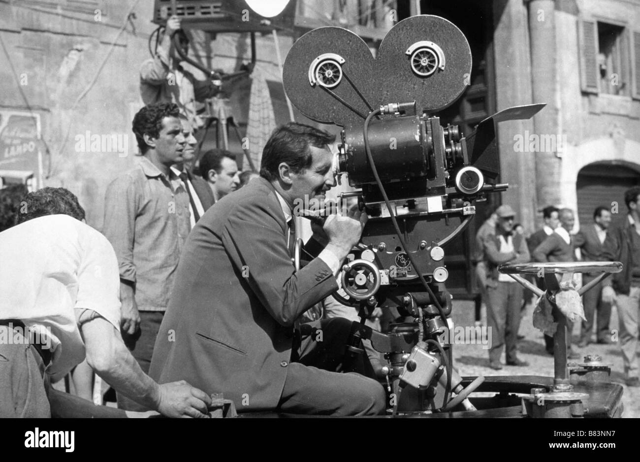 Pietro Germi Pietro Germi Pietro Germi on the set of Ferroviere, Il  Year: 1956 - Italy Tournage 'Le disque rouge' ou 'Le cheminot' Stock Photo