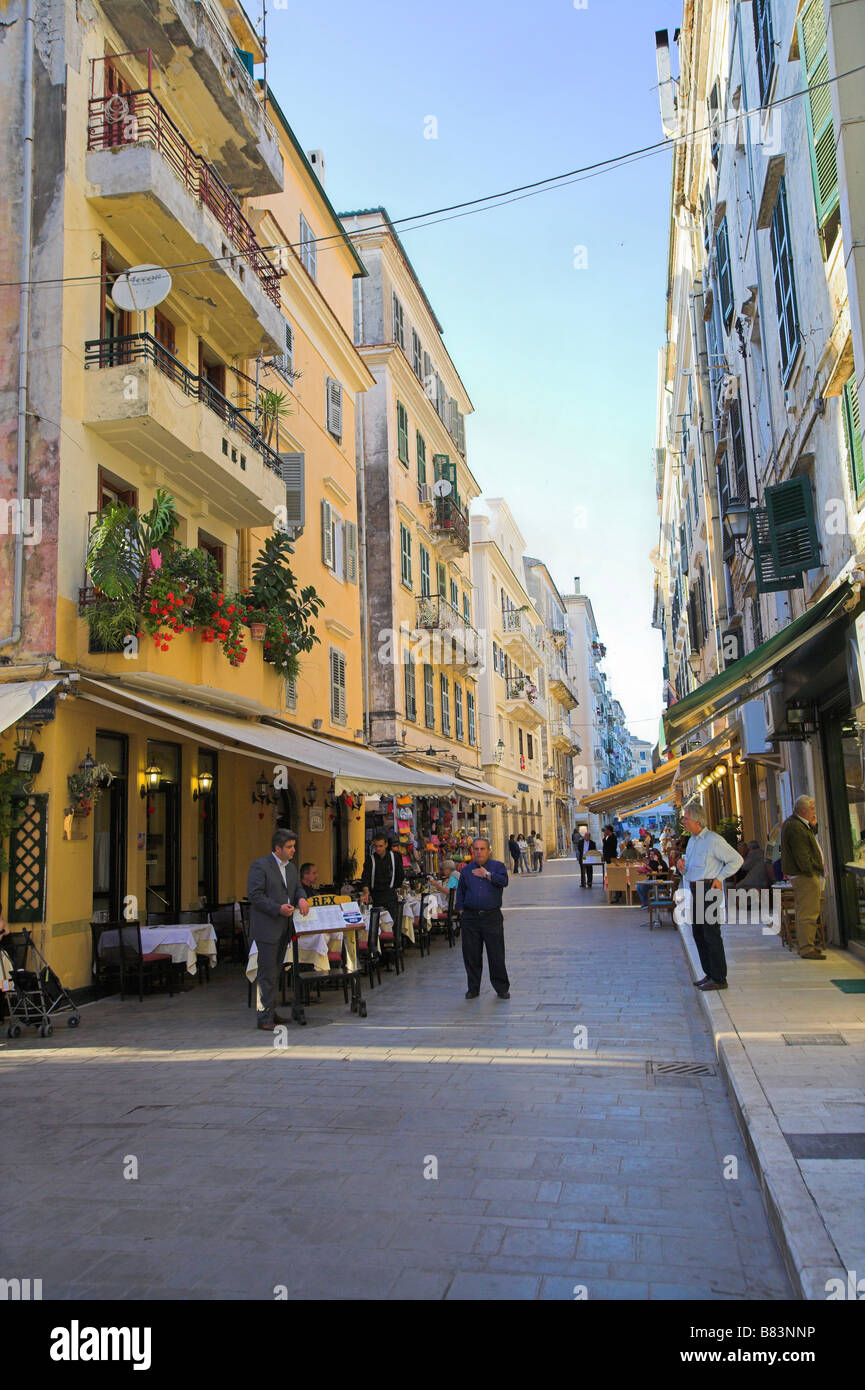 'Rex Restaurant' Corfu Town Stock Photo