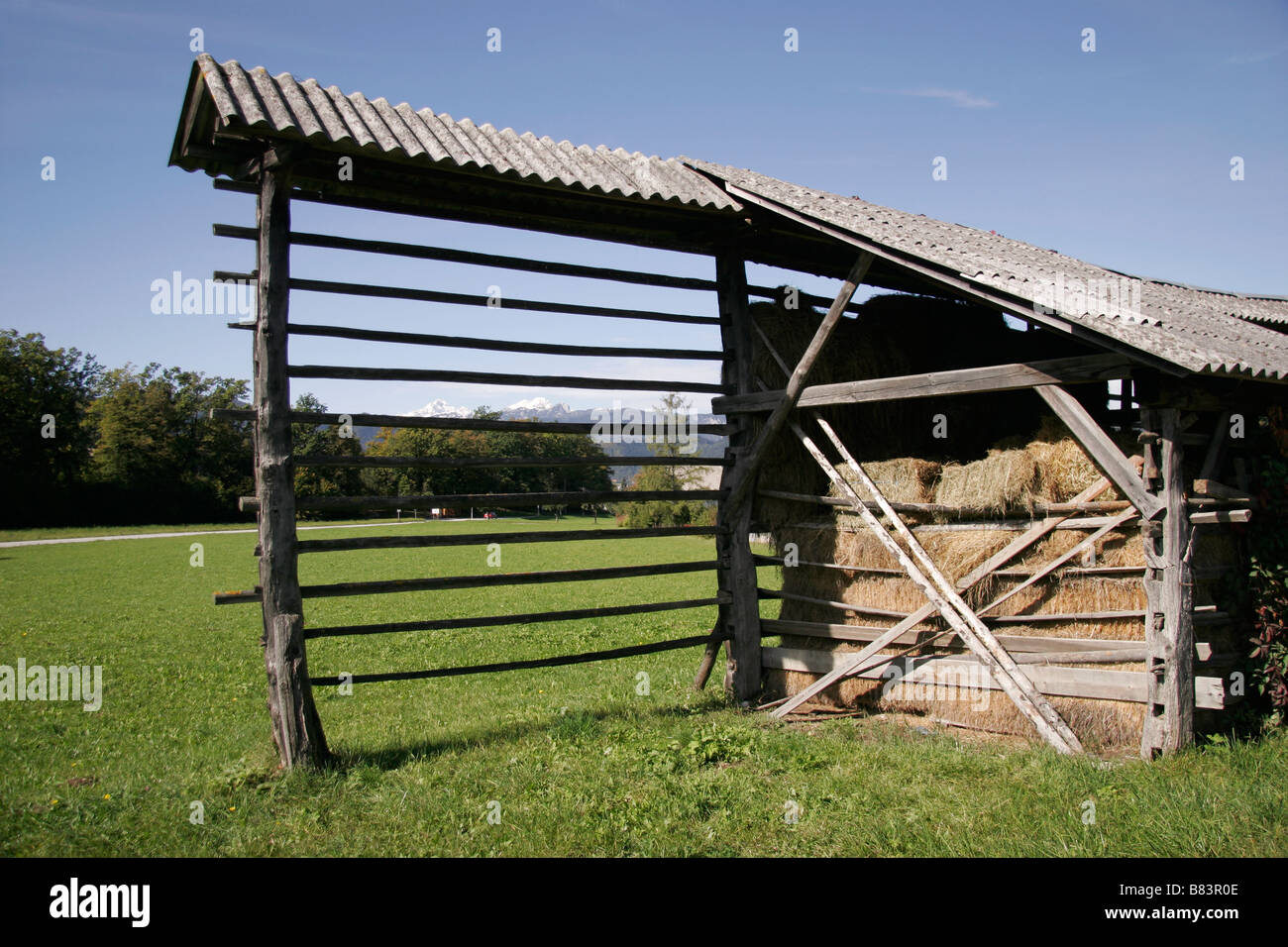 Hay drying rack farming field grass hires stock photography and images